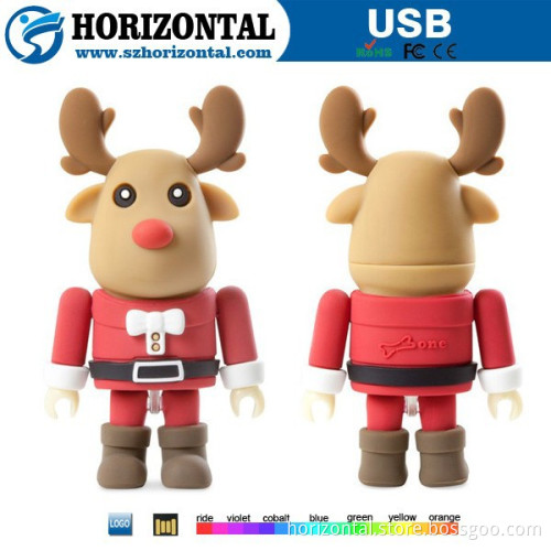factory price 1gb 2gb usb flash drive parts for christmas gifts, Christmas deer usb flash drive